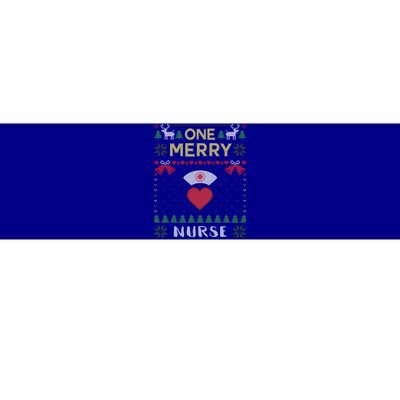 One Merry Nurse Rn Nursing Hospital Ugly Christmas Sweater Gift Bumper Sticker