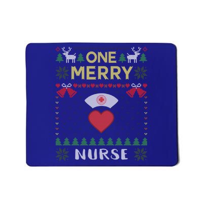 One Merry Nurse Rn Nursing Hospital Ugly Christmas Sweater Gift Mousepad