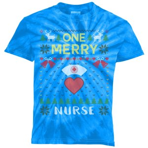 One Merry Nurse Rn Nursing Hospital Ugly Christmas Sweater Gift Kids Tie-Dye T-Shirt