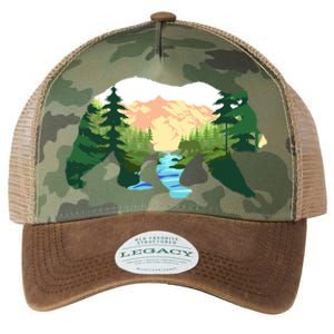 Outdoor Mountains Nature Animal Forest Trees Brown Bear Gift Legacy Tie Dye Trucker Hat