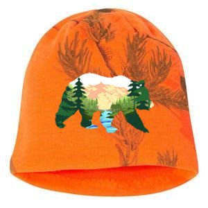 Outdoor Mountains Nature Animal Forest Trees Brown Bear Gift Kati - Camo Knit Beanie