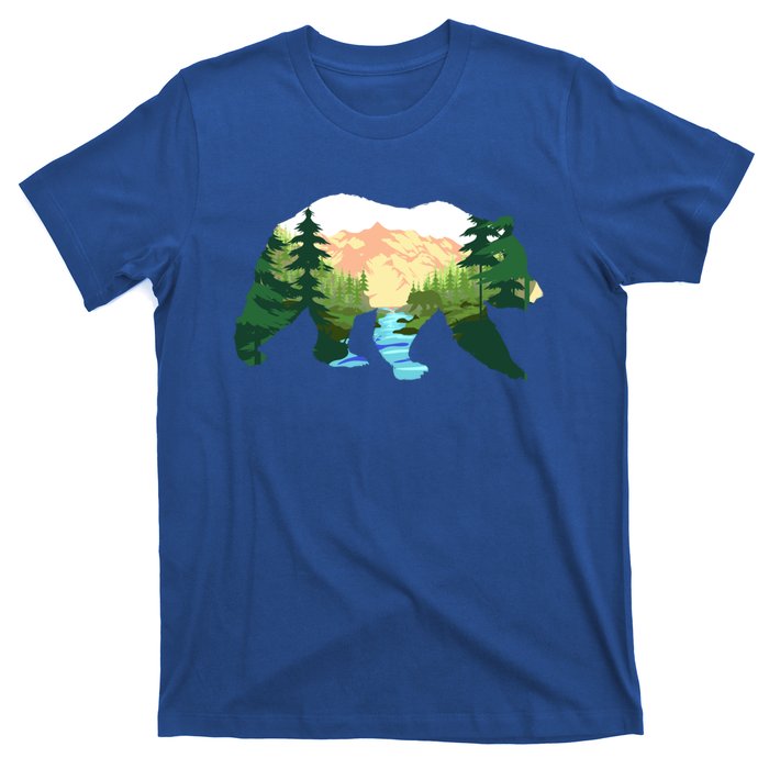 Outdoor Mountains Nature Animal Forest Trees Brown Bear Gift T-Shirt