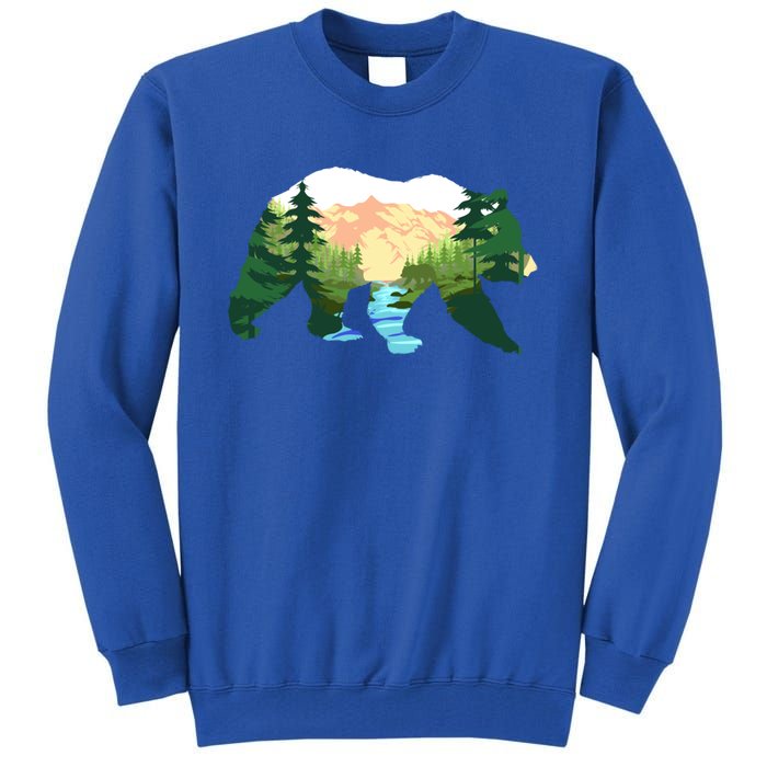 Outdoor Mountains Nature Animal Forest Trees Brown Bear Gift Tall Sweatshirt