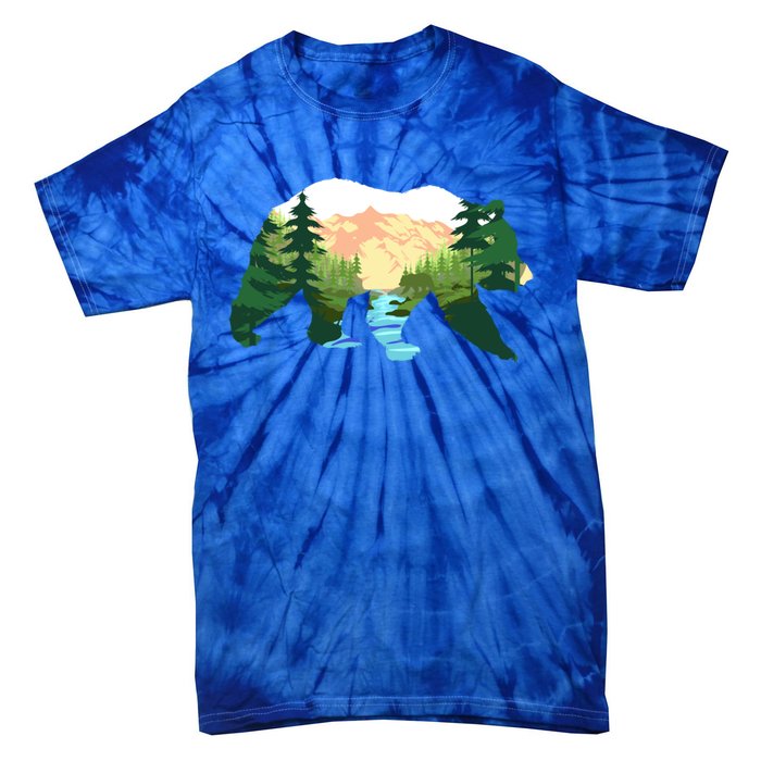 Outdoor Mountains Nature Animal Forest Trees Brown Bear Gift Tie-Dye T-Shirt