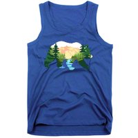 Outdoor Mountains Nature Animal Forest Trees Brown Bear Gift Tank Top