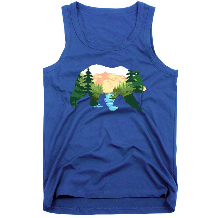 Outdoor Mountains Nature Animal Forest Trees Brown Bear Gift Tank Top