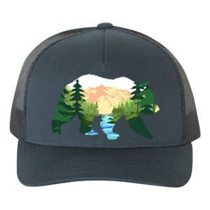 Outdoor Mountains Nature Animal Forest Trees Brown Bear Gift Yupoong Adult 5-Panel Trucker Hat