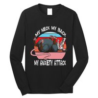 Opossum My Neck My Back My Anxiety Attack Retro Vintage Long Sleeve Shirt
