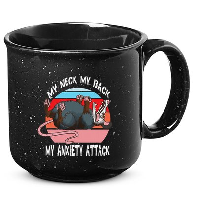 Opossum My Neck My Back My Anxiety Attack Retro Vintage 15oz Campfire Ceramic Mug