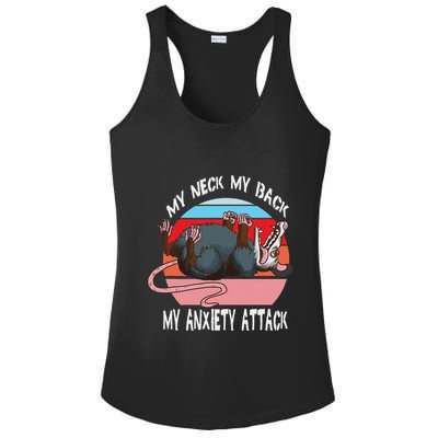 Opossum My Neck My Back My Anxiety Attack Retro Vintage Ladies PosiCharge Competitor Racerback Tank