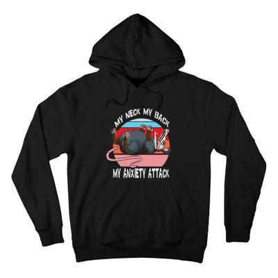 Opossum My Neck My Back My Anxiety Attack Retro Vintage Tall Hoodie