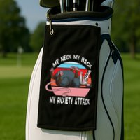 Opossum My Neck My Back My Anxiety Attack Retro Vintage Golf Towel