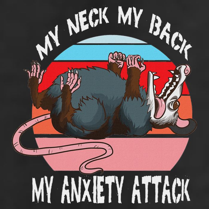 Opossum My Neck My Back My Anxiety Attack Retro Vintage Golf Towel