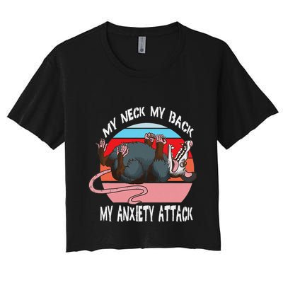 Opossum My Neck My Back My Anxiety Attack Retro Vintage Crop Top