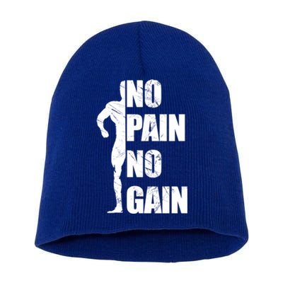 Original Motivation No Pain No Gain Gym Funny Gift Meaningful Gift Short Acrylic Beanie