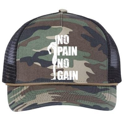 Original Motivation No Pain No Gain Gym Funny Gift Meaningful Gift Retro Rope Trucker Hat Cap