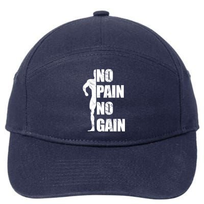 Original Motivation No Pain No Gain Gym Funny Gift Meaningful Gift 7-Panel Snapback Hat