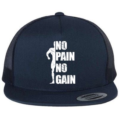 Original Motivation No Pain No Gain Gym Funny Gift Meaningful Gift Flat Bill Trucker Hat