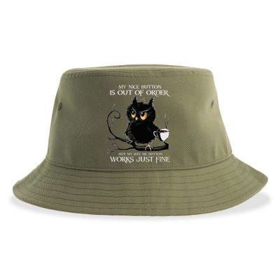 Owl My Nice Button Is Out Of Order But My Bite Me Button Sustainable Bucket Hat