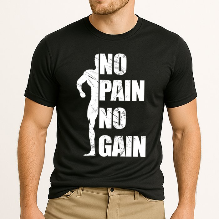 Original Motivation No Pain No Gain Gym Gift Cooling Performance Crew T-Shirt