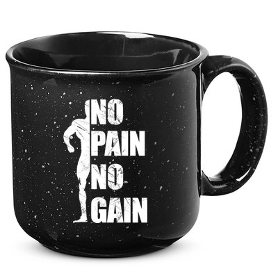 Original Motivation No Pain No Gain Gym Gift 15oz Campfire Ceramic Mug
