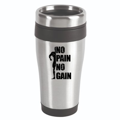 Original Motivation No Pain No Gain Gym Gift 16oz Travel Tumbler