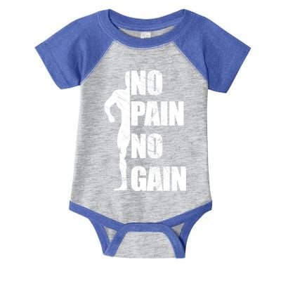 Original Motivation No Pain No Gain Gym Gift Infant Baby Jersey Bodysuit
