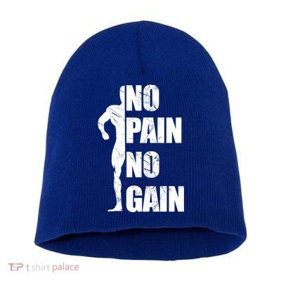 Original Motivation No Pain No Gain Gym Gift Short Acrylic Beanie