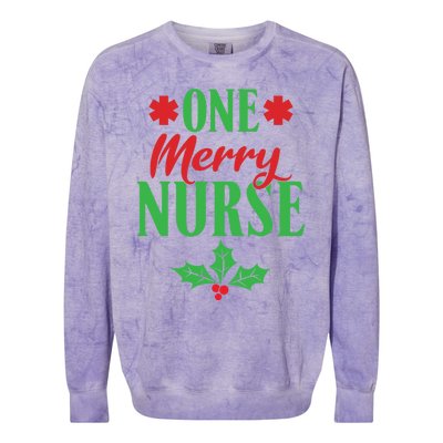 One Merry Nurse Work Hospital Nursing Christmas Meaningful Gift Colorblast Crewneck Sweatshirt