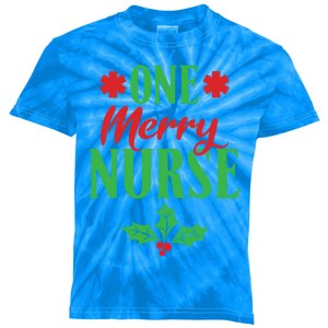 One Merry Nurse Work Hospital Nursing Christmas Meaningful Gift Kids Tie-Dye T-Shirt