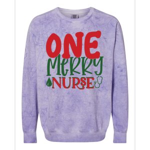 One Merry Nurse Christmas Holiday Colorblast Crewneck Sweatshirt