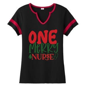 One Merry Nurse Christmas Holiday Ladies Halftime Notch Neck Tee