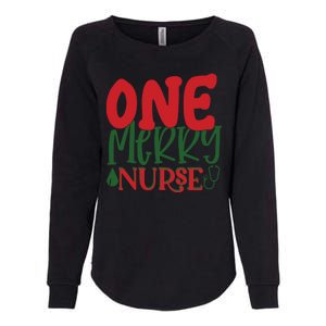 One Merry Nurse Christmas Holiday Womens California Wash Sweatshirt