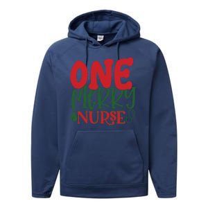 One Merry Nurse Christmas Holiday Performance Fleece Hoodie