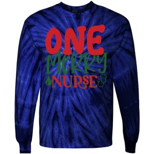 One Merry Nurse Christmas Holiday Tie-Dye Long Sleeve Shirt