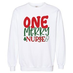 One Merry Nurse Christmas Holiday Garment-Dyed Sweatshirt