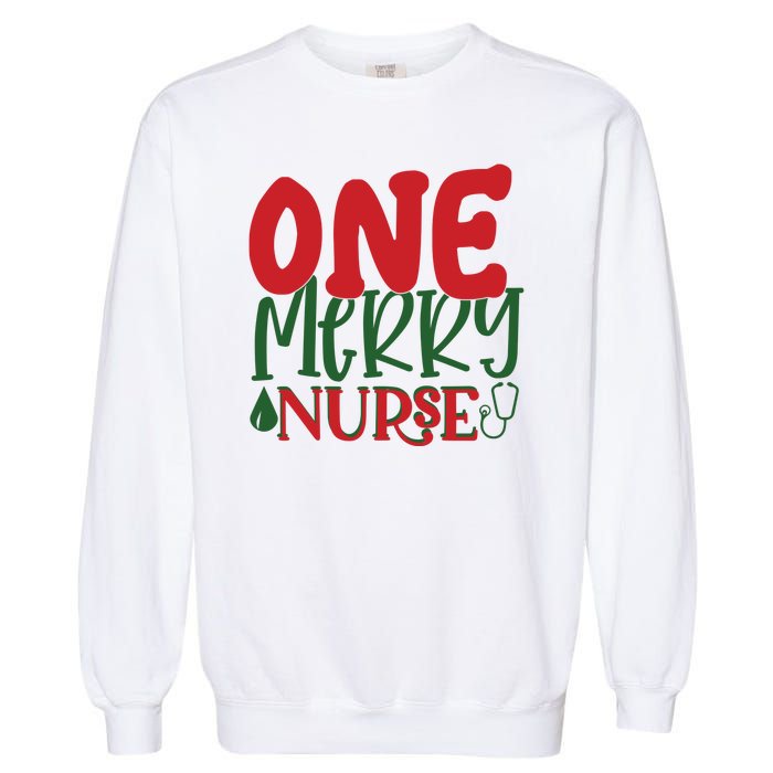 One Merry Nurse Christmas Holiday Garment-Dyed Sweatshirt