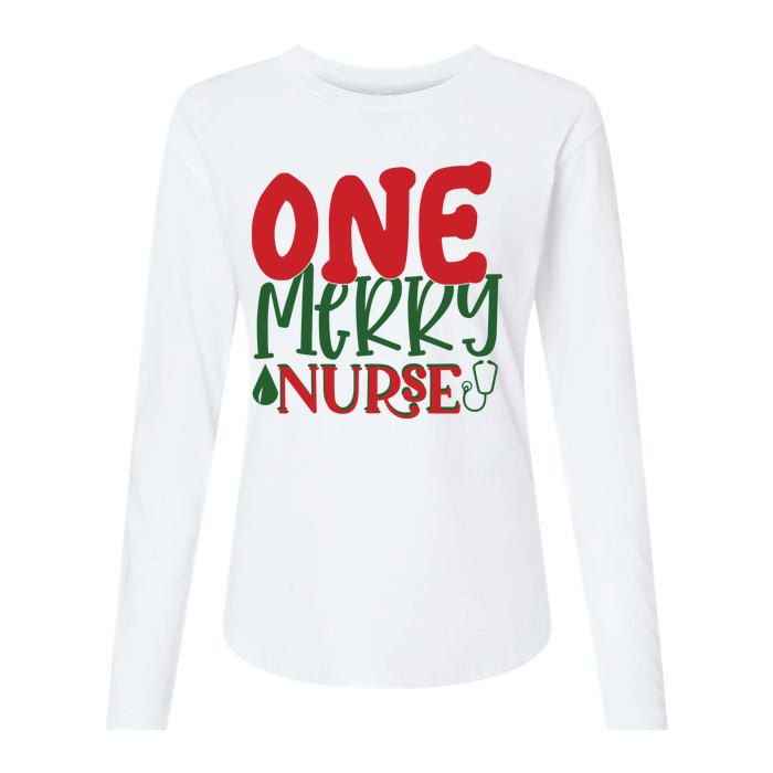 One Merry Nurse Christmas Holiday Womens Cotton Relaxed Long Sleeve T-Shirt