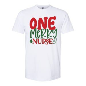 One Merry Nurse Christmas Holiday Softstyle CVC T-Shirt