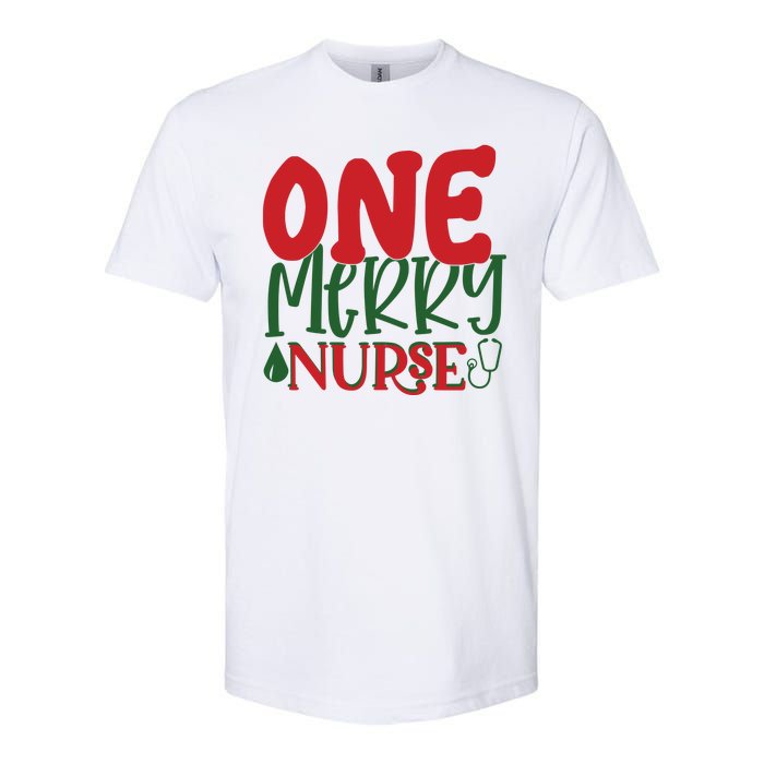 One Merry Nurse Christmas Holiday Softstyle CVC T-Shirt