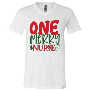 One Merry Nurse Christmas Holiday V-Neck T-Shirt