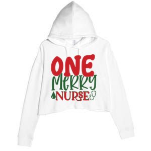 One Merry Nurse Christmas Holiday Crop Fleece Hoodie