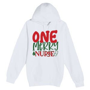 One Merry Nurse Christmas Holiday Premium Pullover Hoodie