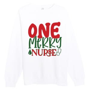 One Merry Nurse Christmas Holiday Premium Crewneck Sweatshirt