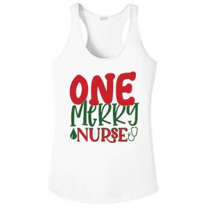 One Merry Nurse Christmas Holiday Ladies PosiCharge Competitor Racerback Tank