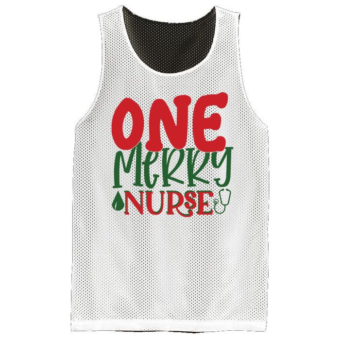 One Merry Nurse Christmas Holiday Mesh Reversible Basketball Jersey Tank