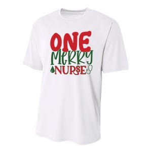 One Merry Nurse Christmas Holiday Youth Performance Sprint T-Shirt