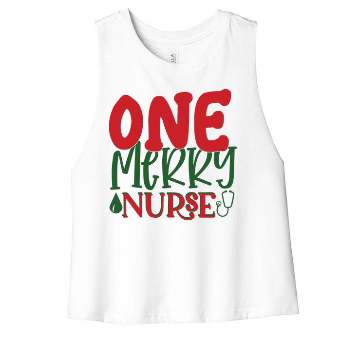 One Merry Nurse Christmas Holiday Women's Racerback Cropped Tank