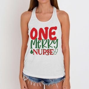 One Merry Nurse Christmas Holiday Women's Knotted Racerback Tank