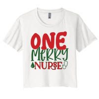 One Merry Nurse Christmas Holiday Women's Crop Top Tee